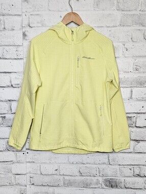 Eddie Bauer Hooded Full Zip Hiking Jacket Yellow Size Medium